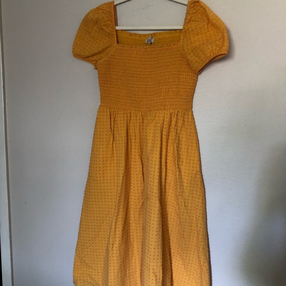 LOFT Yellow Midi Dress
